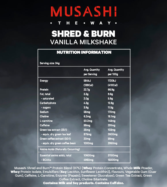 Load image into Gallery viewer, MUSASHI Shred & Burn Protein Powder - 900g