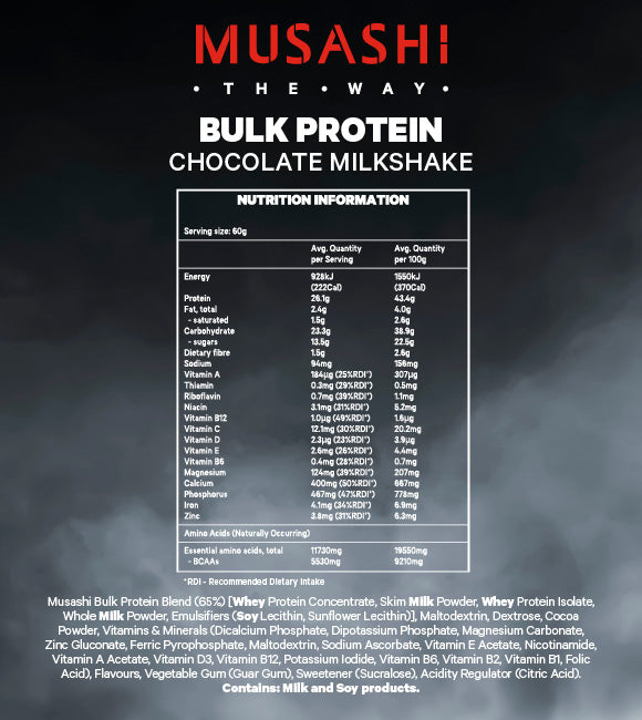 Load image into Gallery viewer, Musashi Bulk Protein Powder for the best protein shakes