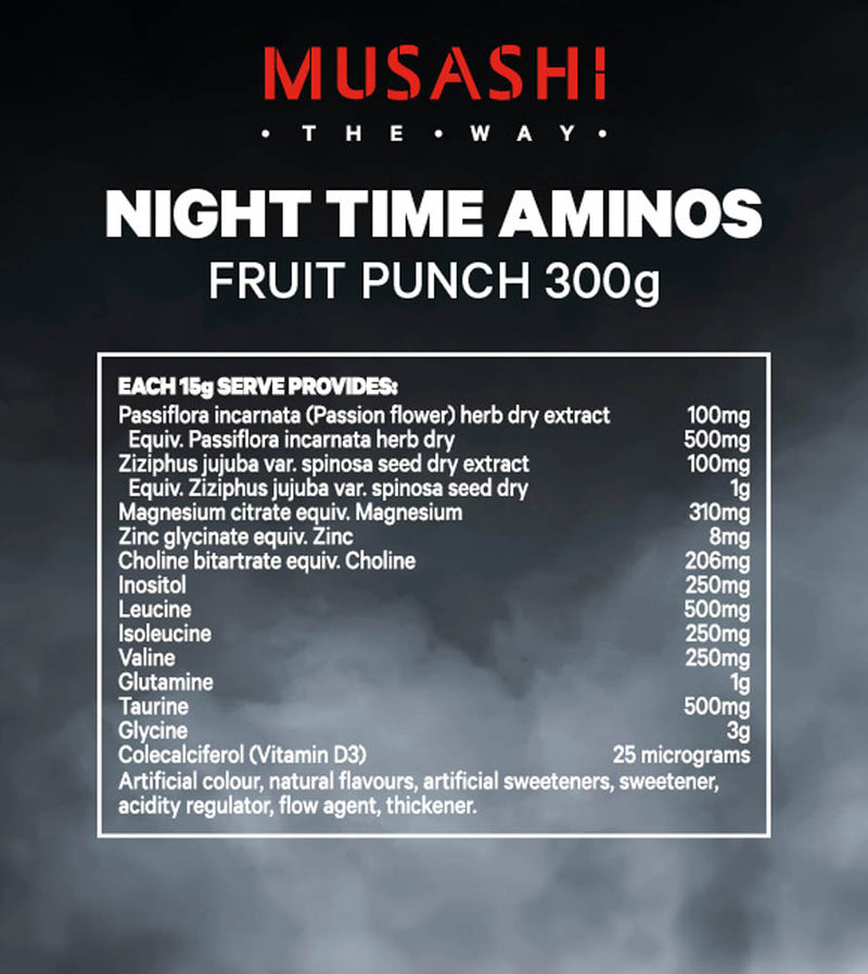 Load image into Gallery viewer, MUSASHI Night Time Aminos - 300g / 20 Serves