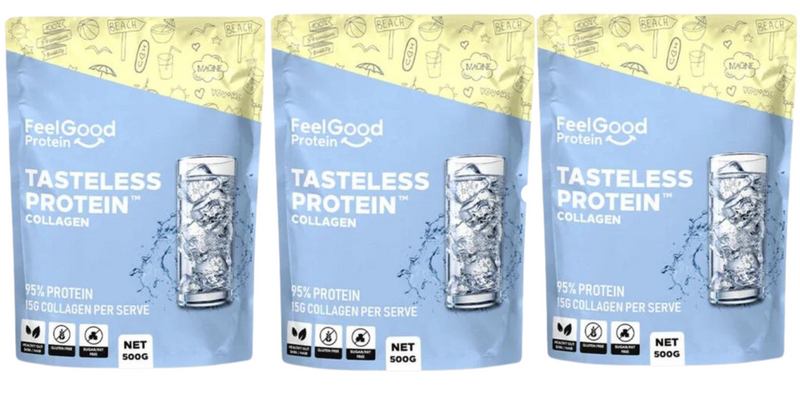Load image into Gallery viewer, Feel Good Tasteless Protein Collagen | 3 x 500g Pouches