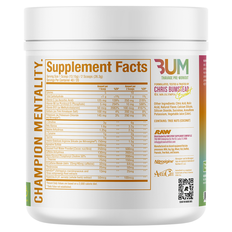 Load image into Gallery viewer, RAW Nutrition CBUM Thavage Pre-Workout | 40 Serves | 11 Flavours