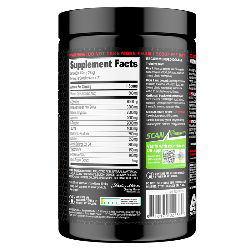 Load image into Gallery viewer, GAT Sport Nitraflex Black Pre-Workout | 20 Serves