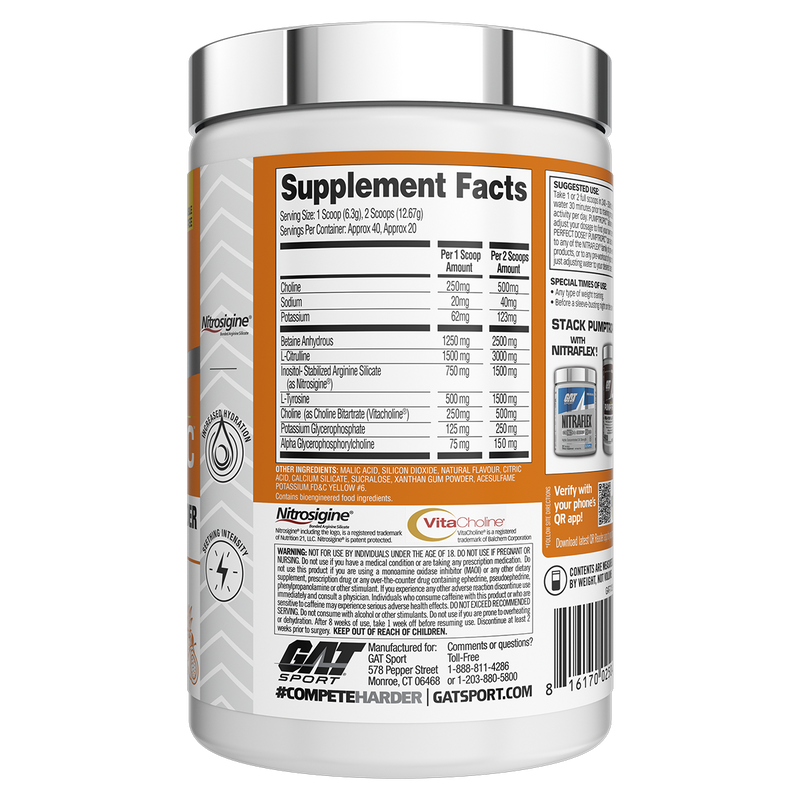 Load image into Gallery viewer, GAT Sport Pumptropic (Stimulant Free) Pre-Workout | 40 Serve