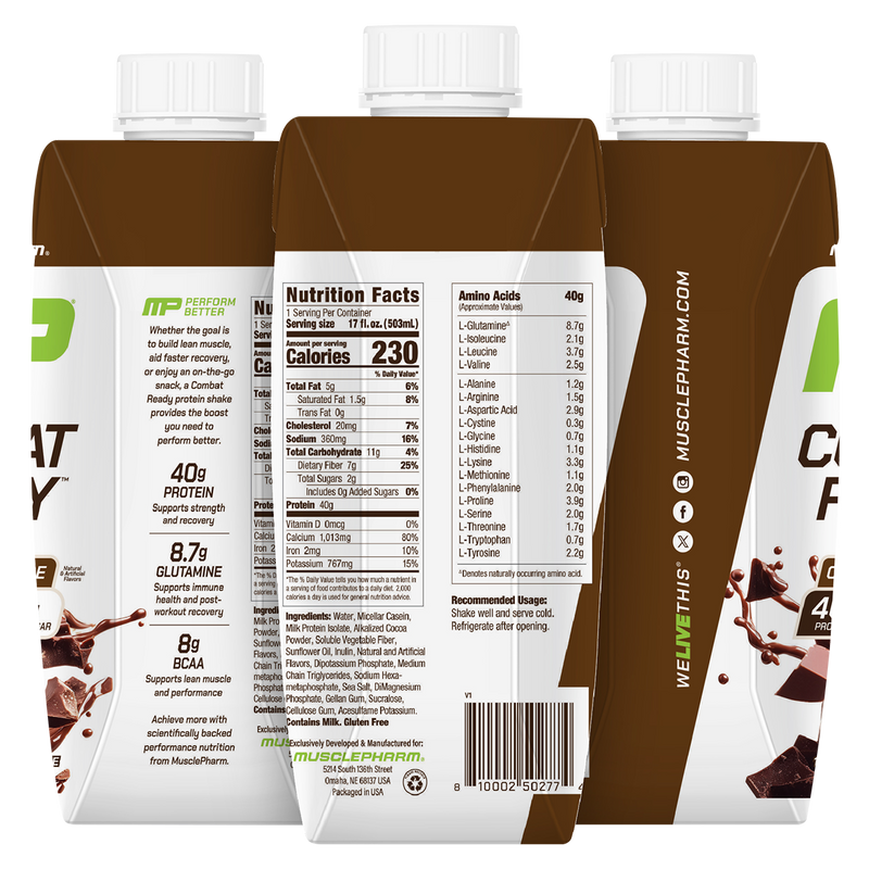 Load image into Gallery viewer, MusclePharm Combat Ready RTD Protein Shake | 12 x 500ml