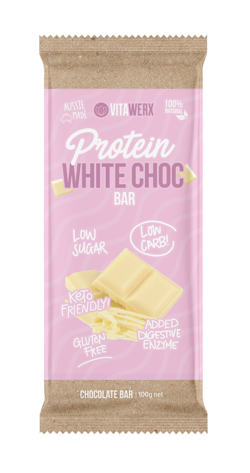 Load image into Gallery viewer, VITAWERX White Chocolate Protein Bars | 100g x 12