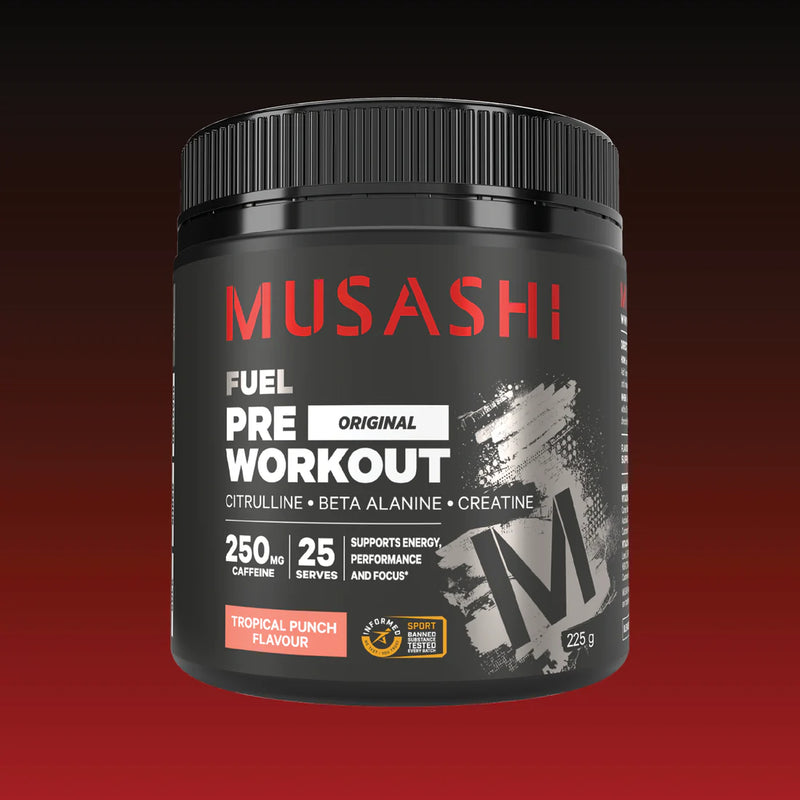 Load image into Gallery viewer, MUSASHI Pre-Workout - 225g / 25 Serves