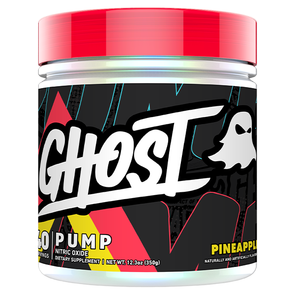 Load image into Gallery viewer, A container of GHOST Lifestyle Pump V2, which is a non-stimulant pre-workout supplement. The container is predominantly black and red with white text and a white ghost logo.