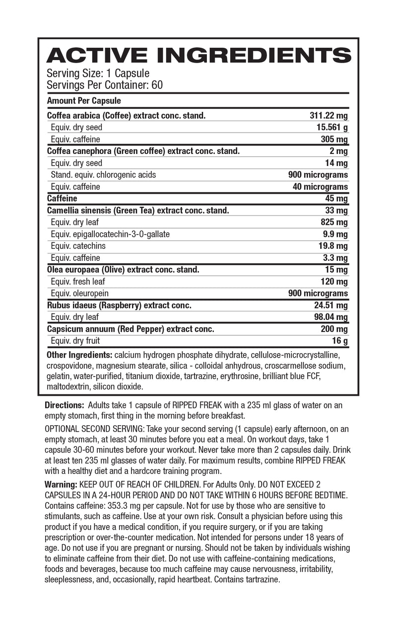 Load image into Gallery viewer, PHARMAFREAK Ripped Freak Fat Burner 60 Capsules