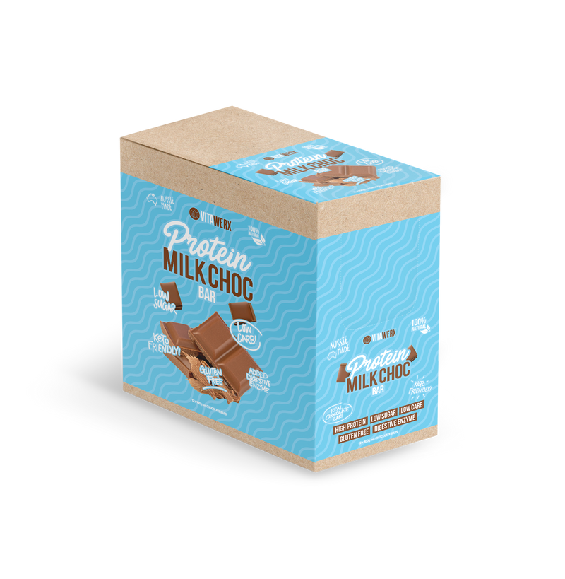 Load image into Gallery viewer, VITAWERX Milk Chocolate Protein Bar 100g x 12