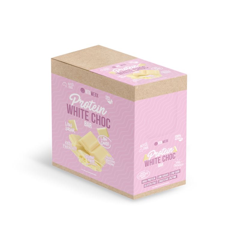Load image into Gallery viewer, VITAWERX White Chocolate Protein Bars | 100g x 12