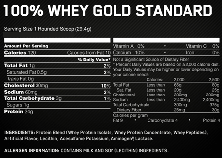 OPTIMUM NUTRITION Gold Standard 100% Whey Blend Protein - 454g