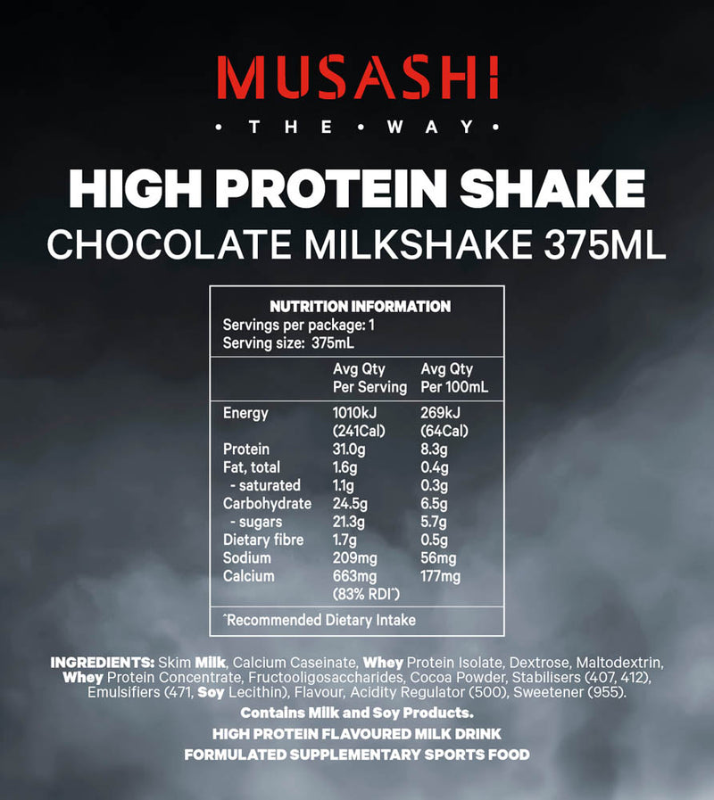 Load image into Gallery viewer, MUSASHI High Protein Shake 375ml - Box of 6
