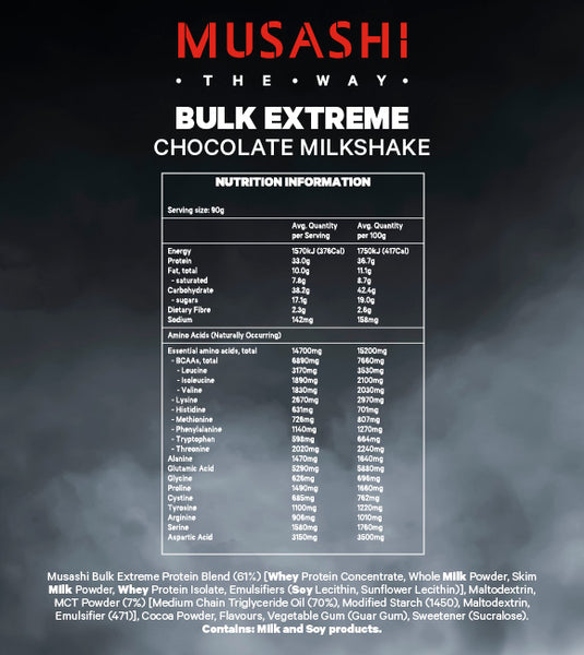 Musashi Bulk Extreme Protein Powder for the best protein shakes