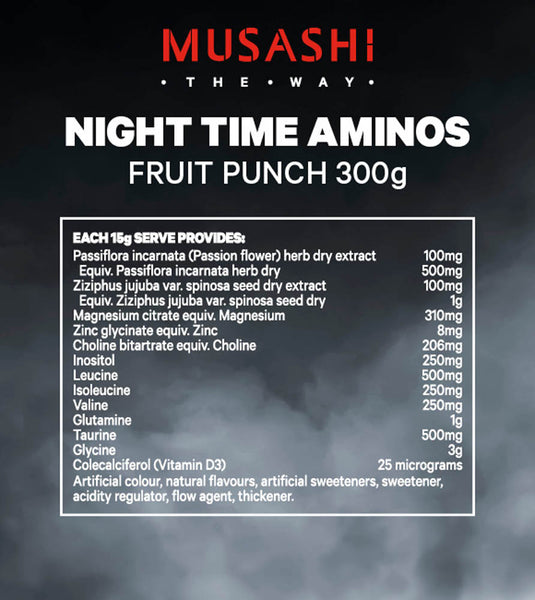 MUSASHI Night Time Aminos - 300g / 20 Serves