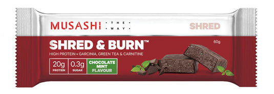 MUSASHI Shred & Burn Protein Bar 60g - Box of 12