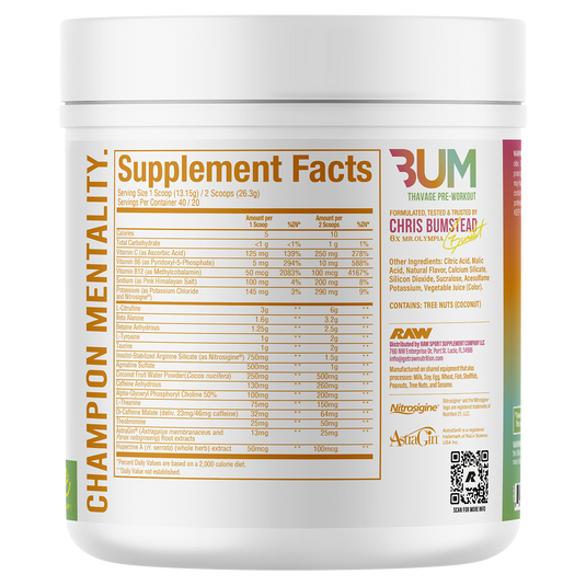 RAW Nutrition CBUM Thavage Pre-Workout | 40 Serves | 11 Flavours
