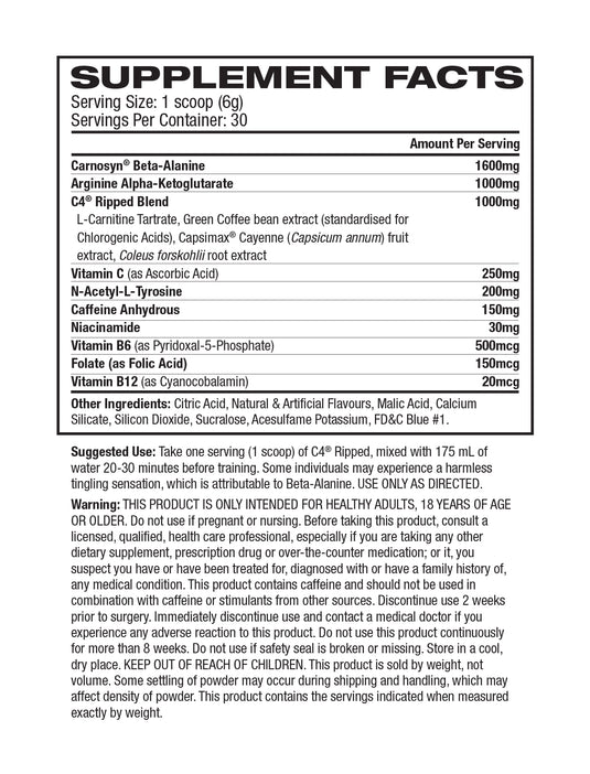 CELLUCOR C4 Ripped Pre Workout | 30 Serves