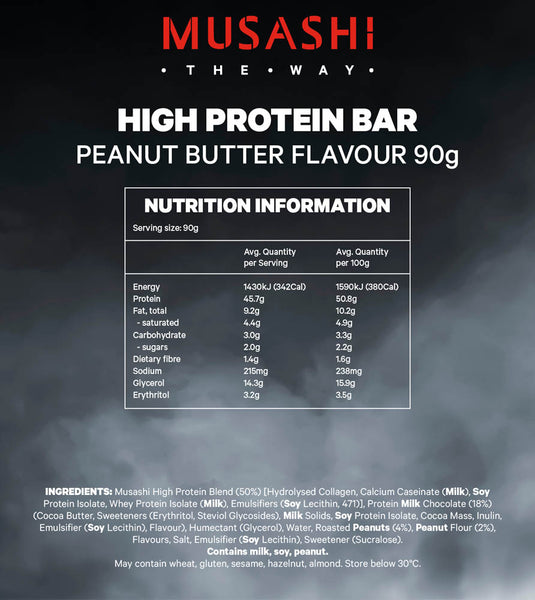 MUSASHI High Protein Bar 90g - Box of 12