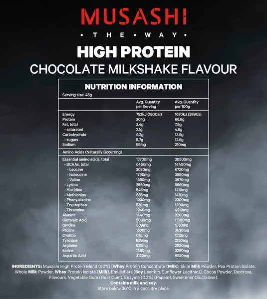 MUSASHI High Protein Powder - 375g