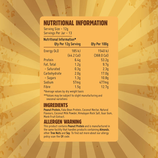 Macro Mike Powdered Peanut Butter - High Protein, 85% Less Fat | 156g