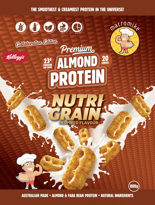 Macro Mike x Kellogg's Premium Almond Plant Protein - Coco Pops, Nutri-Grain & Froot Loops