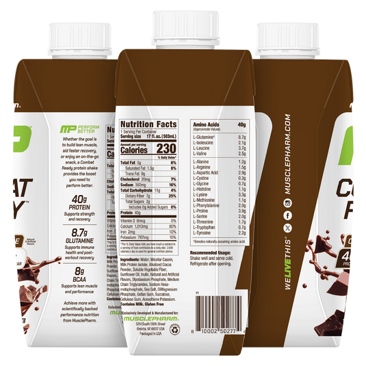 MusclePharm Combat Ready RTD Protein Shake | 12 x 500ml