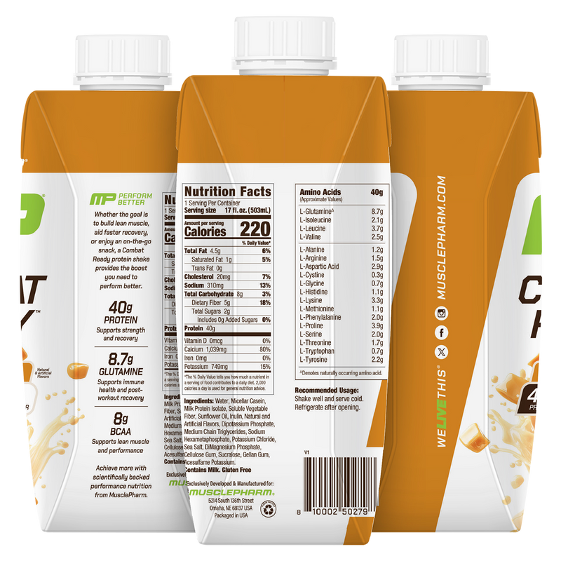 Load image into Gallery viewer, MusclePharm Combat Ready RTD Protein Shake | 12 x 500ml
