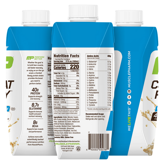MusclePharm Combat Ready RTD Protein Shake | 12 x 500ml