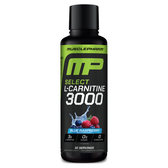 MusclePharm L-Carnitine 3000 supplement bottle on a white background