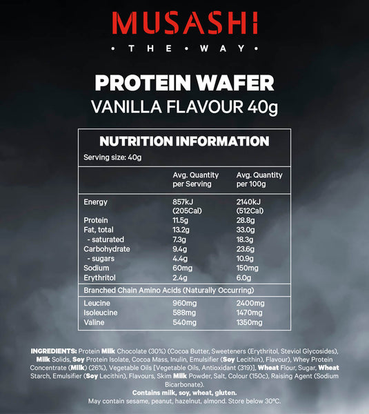 MUSASHI Protein Wafer Bar 40g - Box of 12