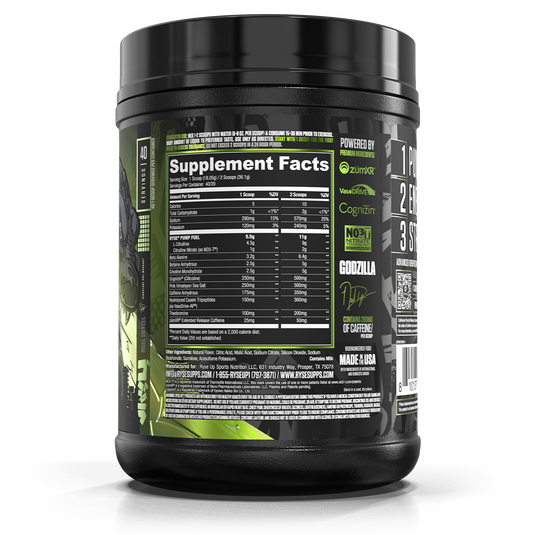 Supplement container with a focus on the 'Supplement Facts' label on a white background