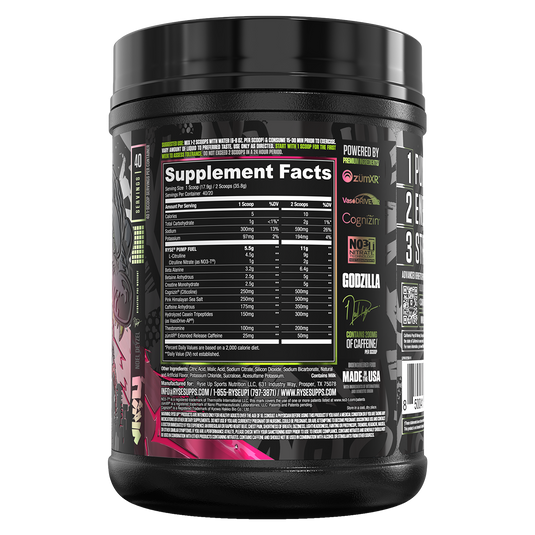 Supplement container with supplement facts label on a white background