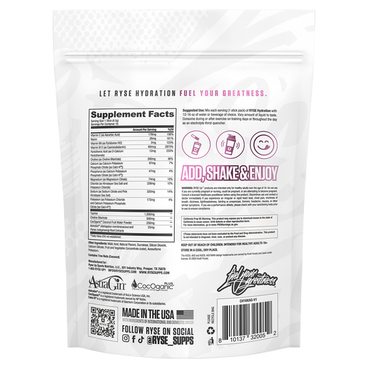 RYSE Hydration Electrolyte Drink Mix | 16 Serves
