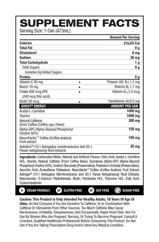 GHOST Energy Drinks RTD | 473ml Cans x 12