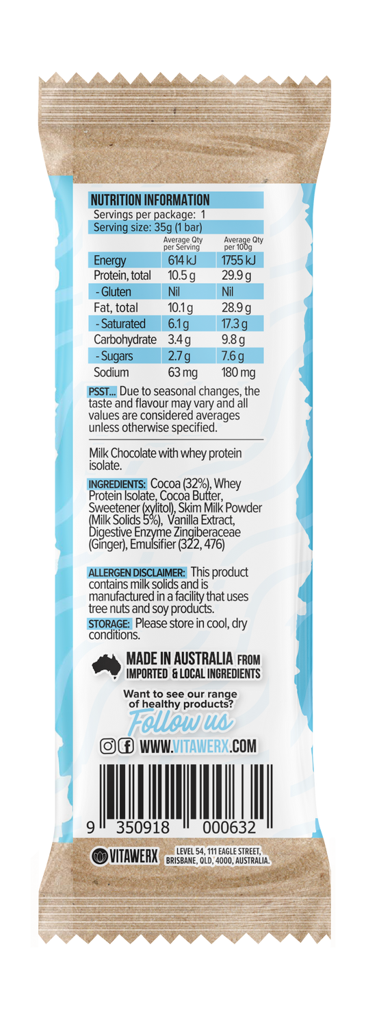 VITAWERX Milk Chocolate Protein Bar 35g x 12